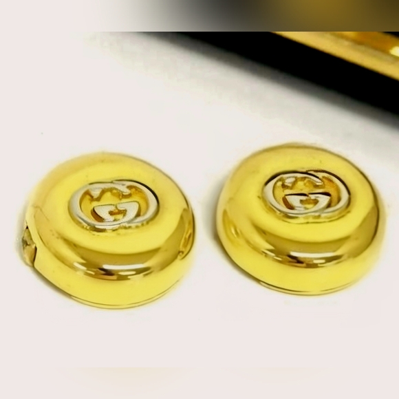 Gucci Jewelry - Rare Vintage Gucci Interlocking GG Gold-plated Button Covers